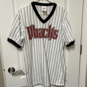 Arizona Diamondbacks baseball shirt white with black stripes size Large